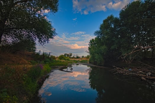 Sunset and the river photo
