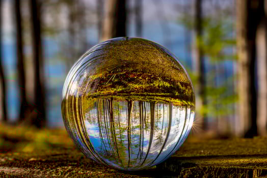 Glass ball in nature photo