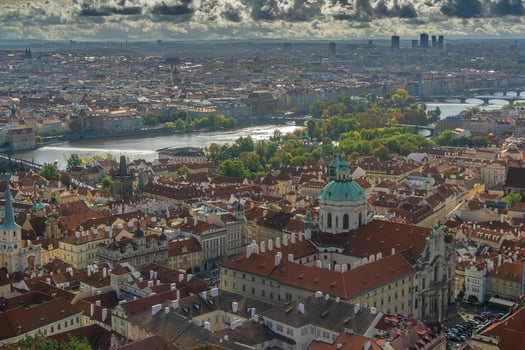 Autumn view of the historical part of Prague photo