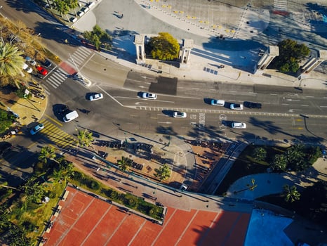 City street from the air. photo