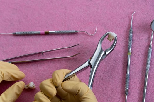 dental instruments ready for use in the dental office photo
