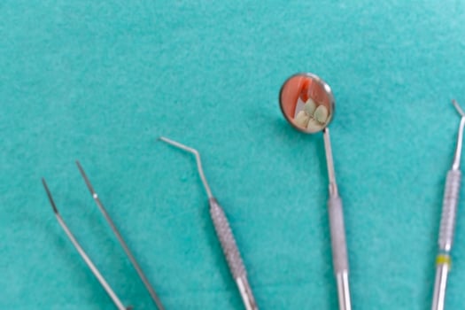 dental instruments ready for use in the dental office photo