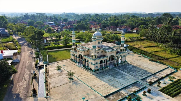 Beautiful aerial view, Grand Mosque for islamic background photo