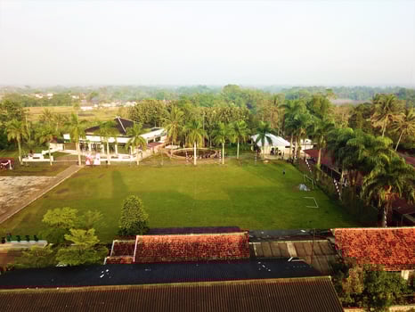 Beautiful aerial view, Classic football stadium, West Java - Indonesia. photo