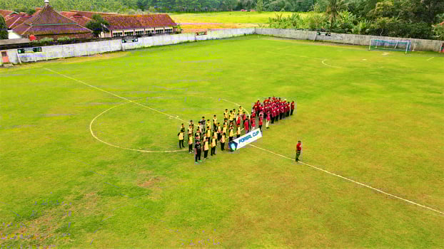 Beautiful aerial view, Classic football stadium, West Java - Indonesia. photo