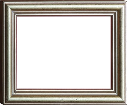 classical vintage wooden frame with copy space without passe-partout isolated inside photo