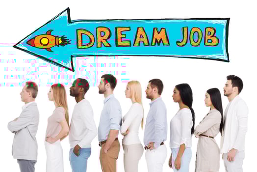 In search of dream job. Side view of confident diverse group of people in smart casual wear looking away while standing in a row and against white background photo