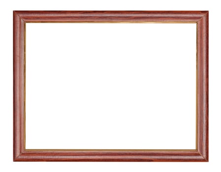 empty brown wooden picture frame cutout photo