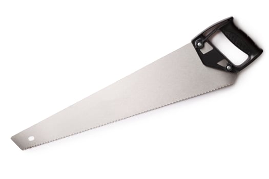 Hand saw isolated on white background photo