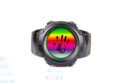 Clock stop time on white background photo