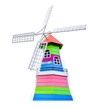 windmill  isolated on white background photo