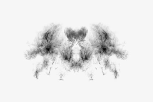 Textured Smoke,Abstract black,isolated on white background photo