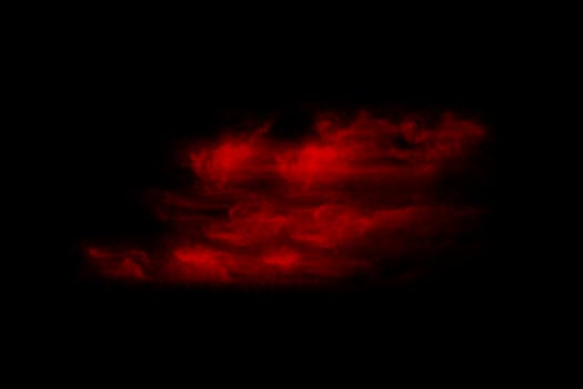 Textured Smoke, Abstract red,isolated on black background photo