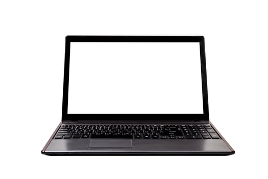 old laptop isolated on white background,clipping path photo