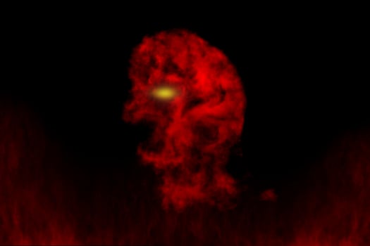 Textured cloud, Abstract red,isolated on black background photo
