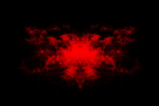 Textured cloud, Abstract red,isolated on black background photo