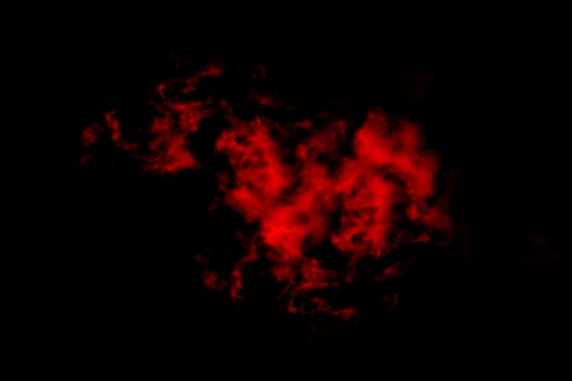 Textured cloud, Abstract red,isolated on black background photo