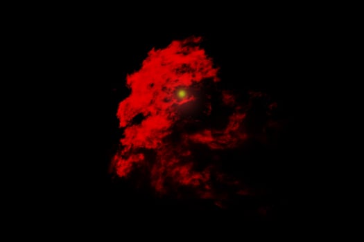 Textured cloud, Abstract red,isolated on black background photo