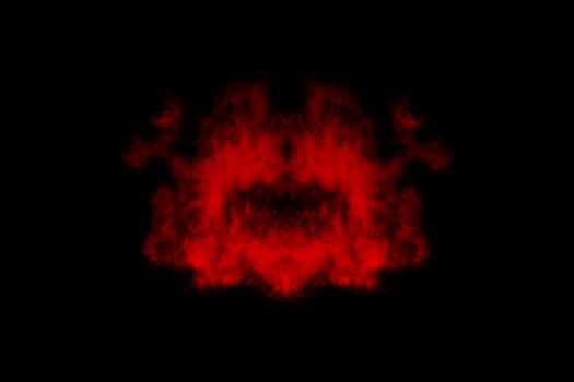 Textured Smoke, Abstract red,isolated on black background photo