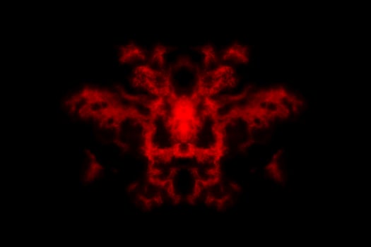 Textured Smoke, Abstract red,isolated on black background photo