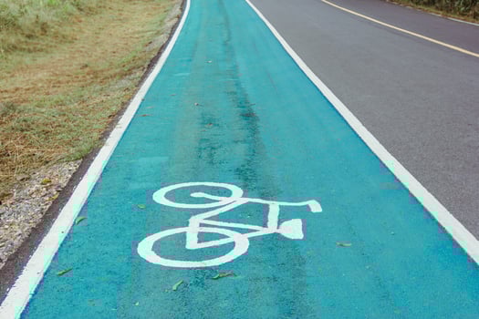 Bicycle symbol on street photo