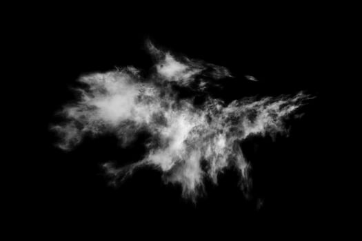 Textured cloud,Abstract black,isolated on black background photo