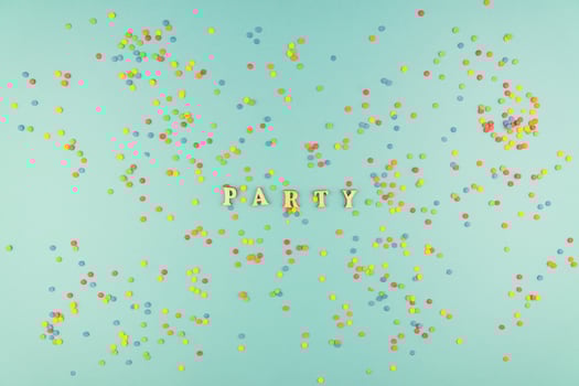 sprinkles background, sugar sprinkle confetti, decoration for cake and bakery. Top view, flat lay. pastel colors photo