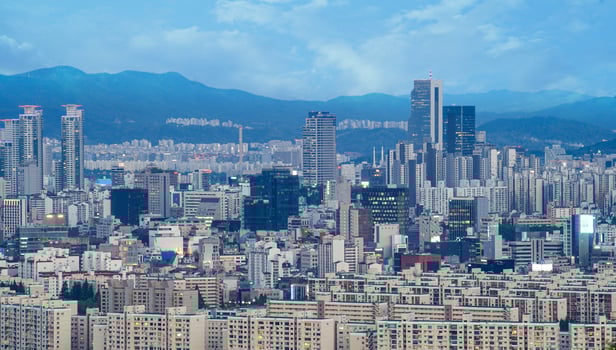 The night view of Jung-gu, Seoul, Korea photo