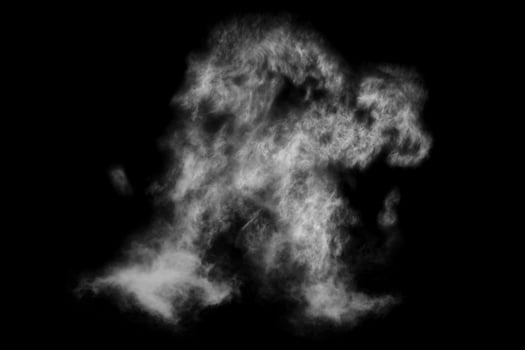 Textured cloud,Abstract black,isolated on black background photo