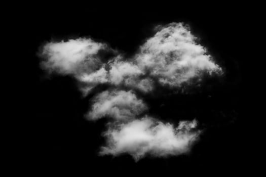 Textured cloud,Abstract black,isolated on black background photo