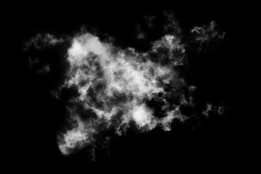 Textured cloud,Abstract black,isolated on black background photo