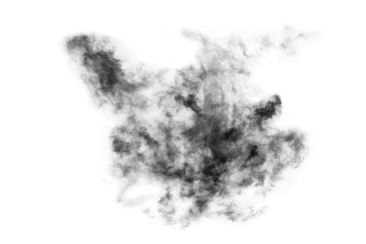 Textured Smoke,Abstract black,isolated on white background photo