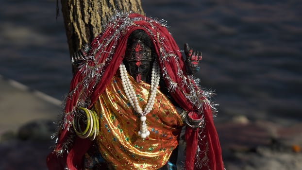 statue of goddess kali in temple hd. photo