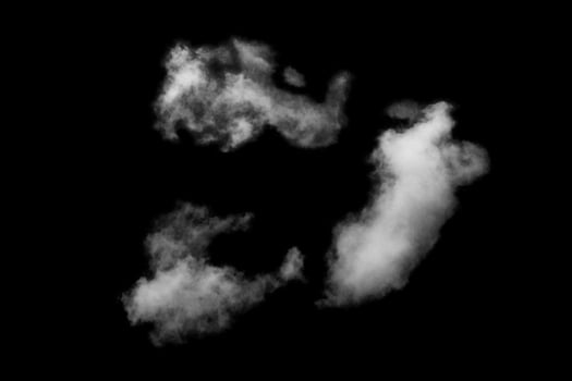 Cloud isolated on black background,Textured Smoke,Brush clouds,Abstract black photo