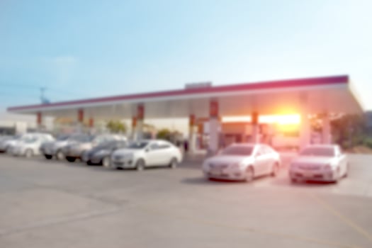 morning fueling station,Out of focus background photo