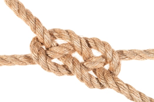 carrick bend knot joining two ropes close up photo