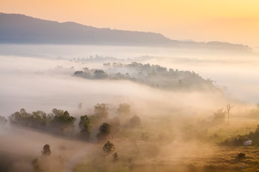 misty morning sunrise in mountain at Khao-kho Phetchabun,Thailand photo