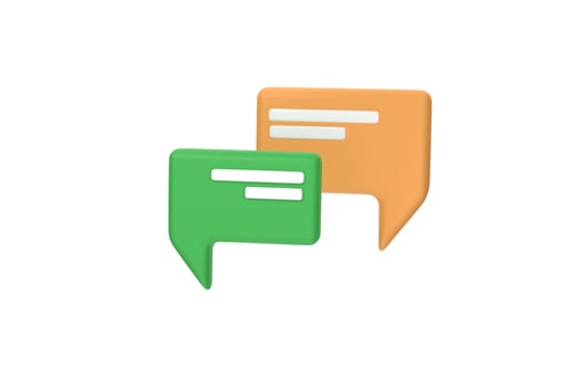 Two peech bubble pin isolated. Social network communication concept. photo