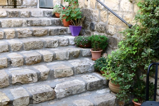 Staircase in the city park. photo