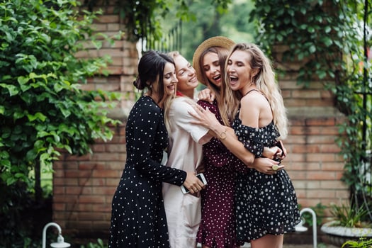 Four girls are having fun photo
