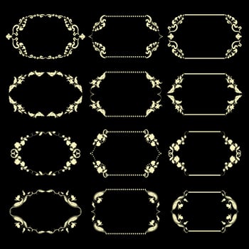 Illustration set of ornate frames photo