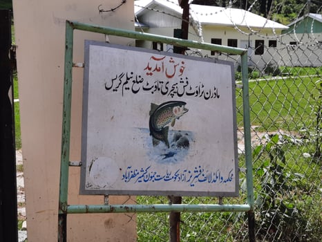Kashmir, Pakistan, Aug 2022 - Trout fish farm in Neelam valley Kashmir. photo