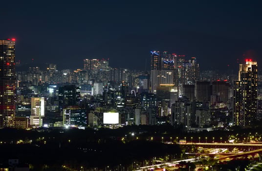 The night view of Jung-gu, Seoul, Korea photo