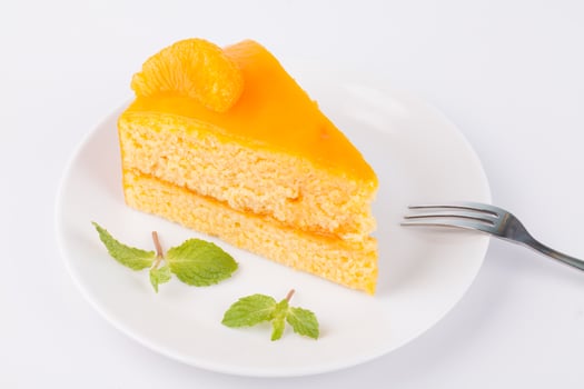 orange cake on white photo