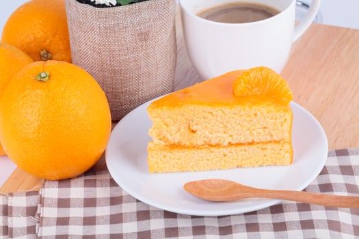 orange cake and coffee photo