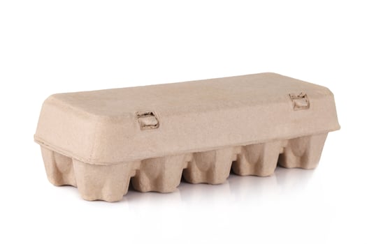 eggs in an egg carton on a white background photo