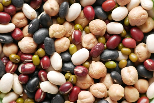 close up of mixed beans in a bowl photo