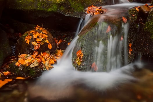 View of autumn waterfalls photo