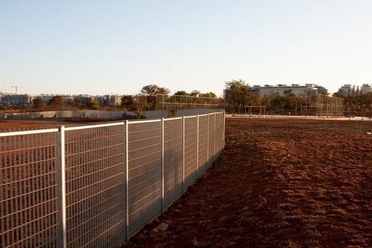 The Heavy Duty Metal Fencing that goes around all of Brule Marx Park in the Northwest of Brasilia, Brazil photo