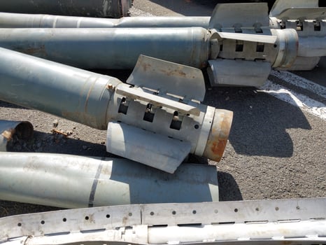 Cluster munition missiles destroyed in the war photo